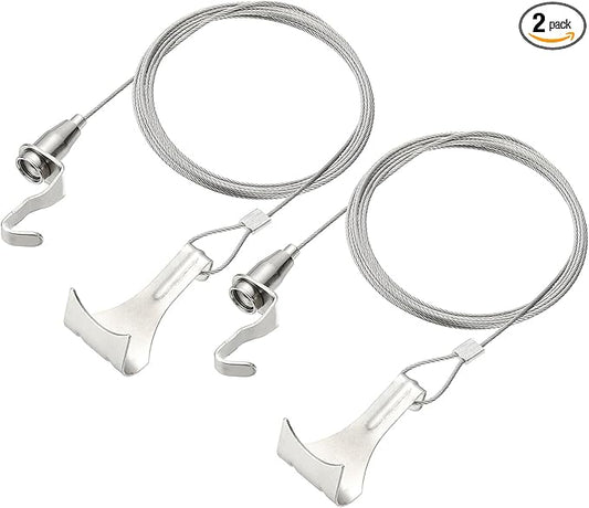 uxcell 2Pcs Picture Hanging Wire Kit, 2.5 m x 1.5 mm Heavy Duty Picture Hangers Adjustable Wire Rope with S-Hooks and Loop, Load 35kg/77.1 lbs for Hanging Mirrors Light Lamp Artwork