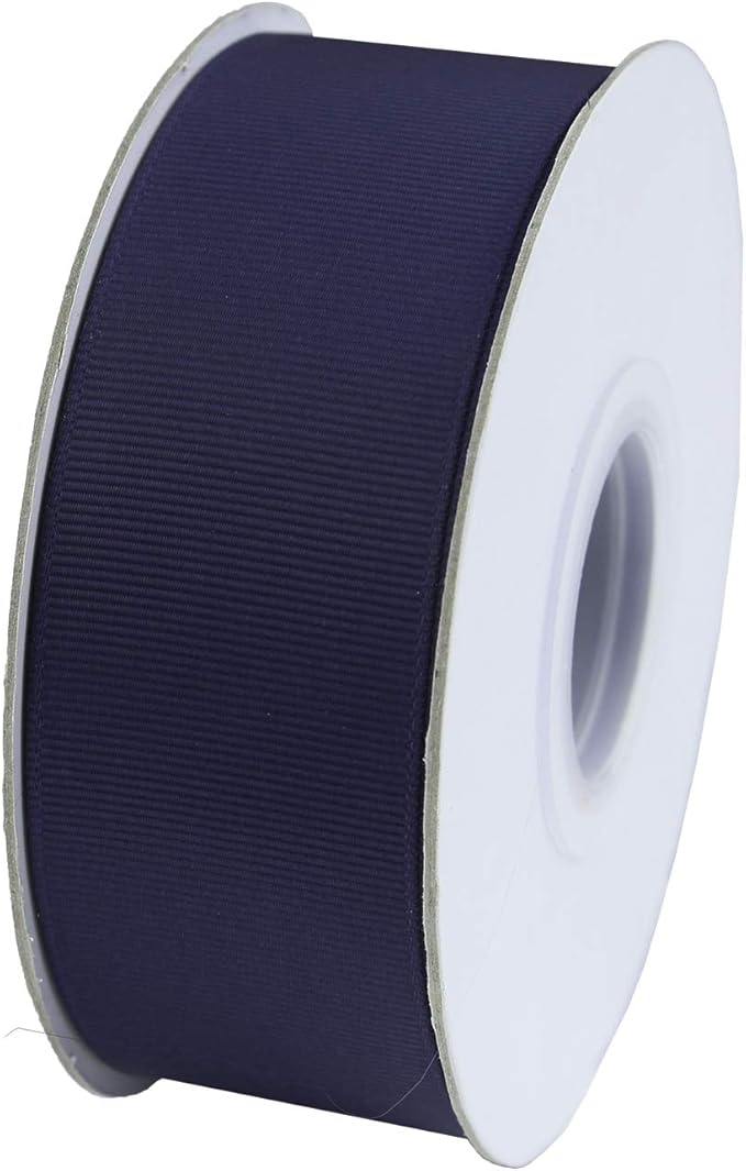 ITIsparkle 11/2" Inch Grosgrain Ribbon 25 Yards-Roll Set for Gift Wrapping Cake Decoration Party Favor Hair Braids Hair Bow Baby Shower Decoration Floral Arrangement Craft Supplies, Navy Ribbon