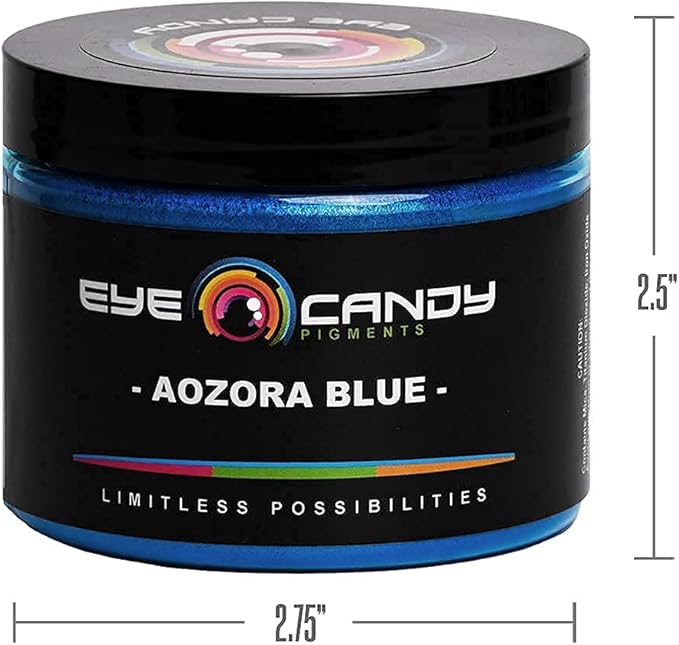 Eye Candy Pigments Premium Blue Mica Powder - Aozora Blue (50gr) - for Epoxy, Resin, Soap, Paint, Woodworking, Acrylic Pouring, Bath Bombs, Fishing Lures - DIY Arts and Crafts Additive