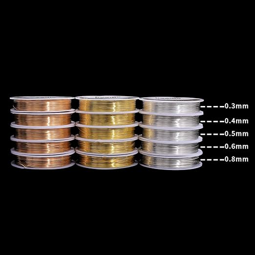 Gold Copper Wire 0.8mm Bead Cord for Bracelet Necklace Charm Beading Jewelry Making 9yard