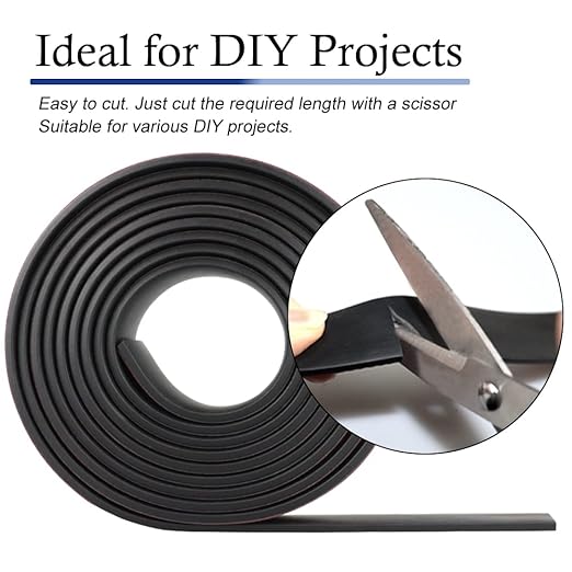 Neoprene Rubber Strips Self Adhesive Solid Rubber Sheets, Rolls & Strips for DIY Gaskets Crafts Pads Seals Warehouse Flooring Neoprene Sheet with Adhesive Backing (1" Wide x 1/5" Thick x 40' Long)