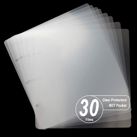 30 Sheets 9.84 x 10.24" Clear Insert Page Protectors Film - Exclusive Customized (NOT Pocket Non-adhesive) Acid Free Flexible Photo Sheet Divider, ONLY match ADVcer 10x10 Photo Album Scrapbooks