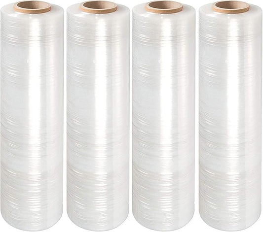 PackageZoom 16 Rolls 15" x 1500 Ft Stretch Wrap Heavy Duty, 55 Gauge High Performance Stretch Film Replaces 80 Gauge Low Films, Clear Hand Stretch Wrap