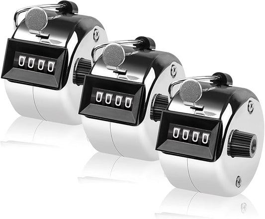 Tally Counter, 4-Digit Clicker Counter, Metal Hand Tally Counters Clicker Pitch Counter for Counting, Knitting, Coaching, Golf, Lap, Fishing