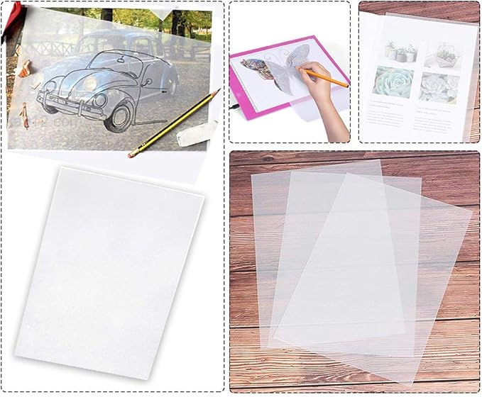 60 Sheets Carbon Transfer Paper,Tracing Paper Carbon Graphite Copy Paper with 5 Pieces Embossing Styluses Stylus Dotting Tools for Wood,Paper,Canvas and Other Art Surfaces 8.3 x 11.7 inches(6 Colors)