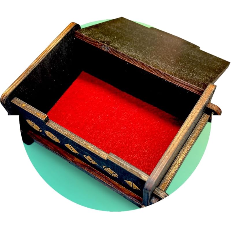 Dice Box - BLACK - 6x4x3 Also holds jewelry and great for desks and desk top items (Monk)