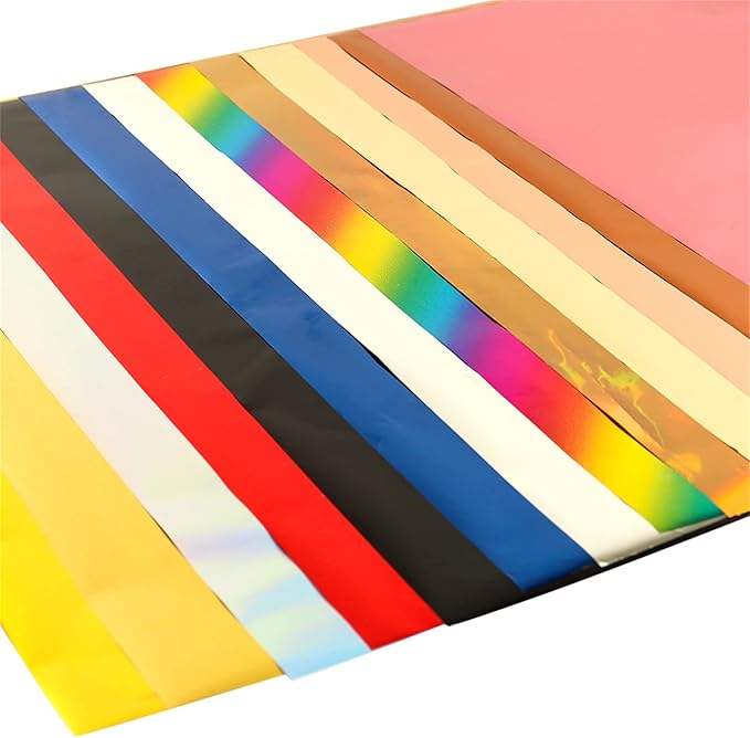 Briartw 20x29cm Hot Foil Paper 50 Sheets Pack Toner Reactive Foil Hot Stamping Foil Paper by Laser Printer and Laminator for Scrapbooking Craft Cardmaking DIY Album (Rose Red Flowing Sand, 50 Sheets)