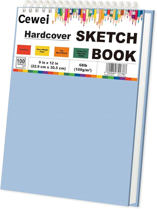 Classroom Must Haves, Sketch Pad for Kids Ages 8-12, 1 Pack-100 Sheets 9 by 12 Sketchbook for Kids, 68lb/100gsm Drawing Paper Pad, Spiral Sketch Books for Adults, Art Supplies for College Students.