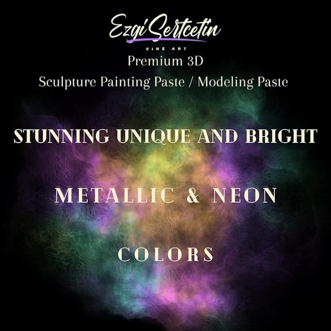 3D Sculpture Painting Paste|Texture Paste|Decorative Plaster|Ready to Use|Unique Colors|Ideal for Artwork|Stencil|Flowers|Texture|Art Relief|New Formula| 6 oz (Metallic Gold)