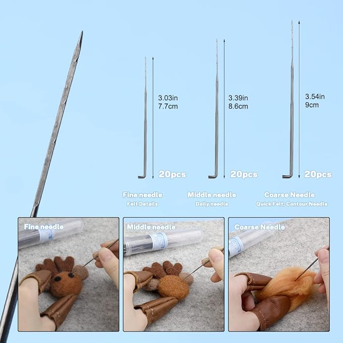 Mayboos Felting Kit with 8"x10" Mat, Needles for Wool & Leather Guards