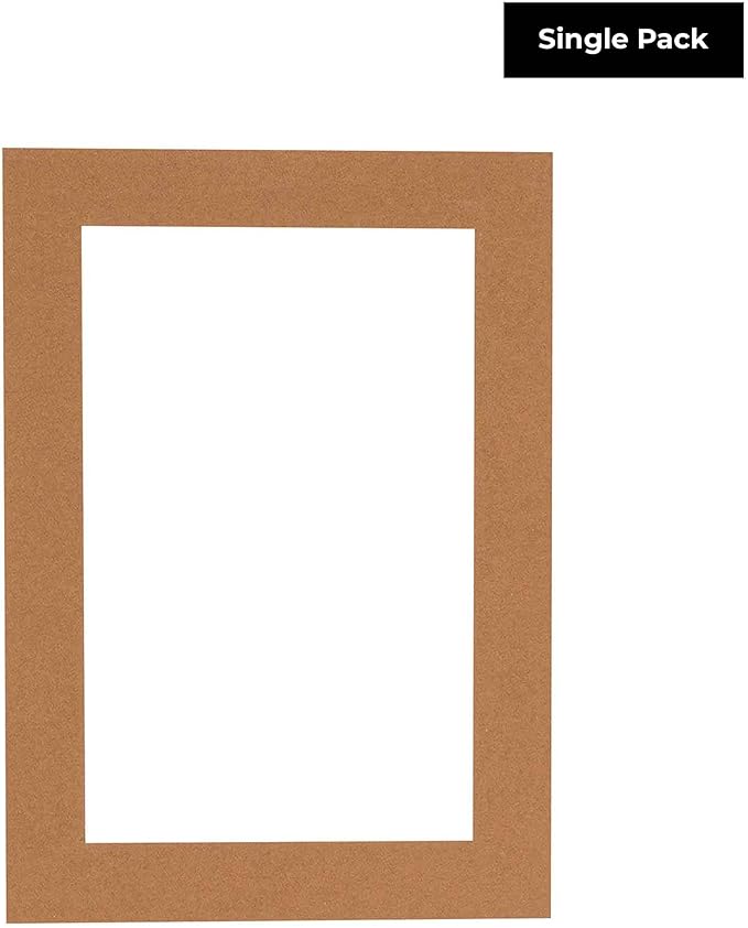 6x8 Mat for 8x10 Frame - Precut Mat Board Acid-Free Show Kit with Backing Board, and Clear Bags Brown 6x8 Photo Matte Made to Fit a 8x10 Picture Frame Matboard for Framing, Pack of 1 Mat