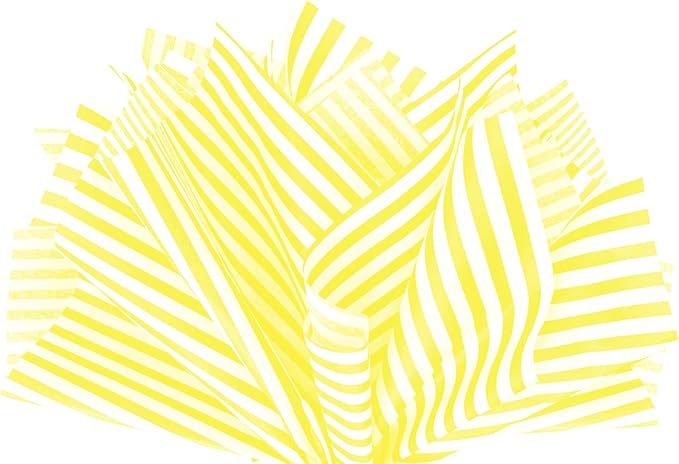 Flexicore Packaging Yellow Pin Stripe Print Gift Wrap Tissue Paper Size: 15 Inch X 20 Inch | Count: 100 Sheets | Color: Yellow Pin Stripe