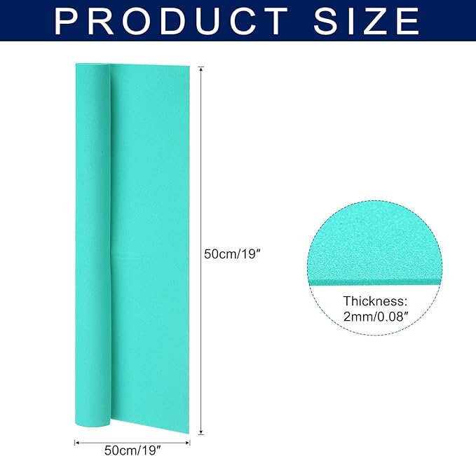 MECCANIXITY Foam Sheets Crafts 19x19 Inch 2mm EVA Craft Foam Paper Foam Sheets for Crafts Projects DIY Cosplay Modeling, Teal Green