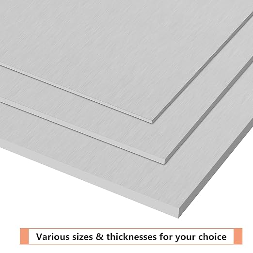 6061 T651 Aluminum Sheet Metal 10" x 10" x 1/4" Inch Flat Plain Thick Aluminum Plate Covered with Protective Film, 6MM Heat Treatable Rectangle Aluminum Metal Plate for Crafting, Industrial