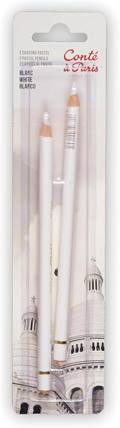 Conté à Paris 2 Count Pastel Pencils, White