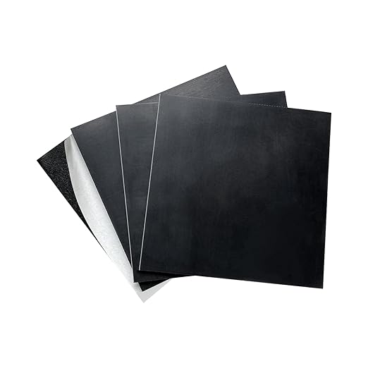 4 Pieces Neoprene Rubber Pads with Adhesive Backing 1/8 in Thick x 4 in x 4 in, Anti Vibration Pads, Rubber Block for Anti-Slip, Shock Absorption, Protection