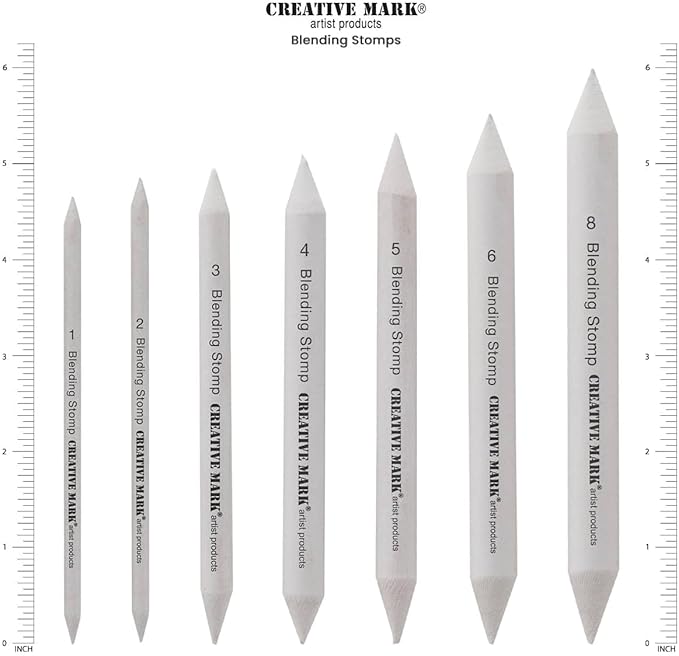 Creative Mark Blending Stumps - Solid Double-Ended Blending Stumps for Blending Charcoal, Pencils, Pastels, and More! - [Size # 8-12 Count]