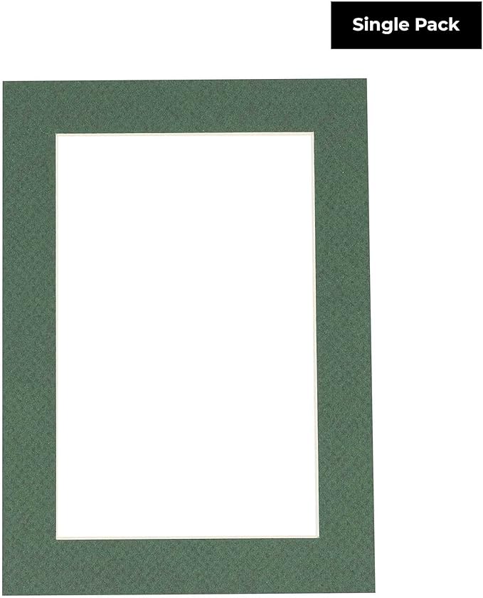 6x8 Mat for 8x10 Frame - Precut Mat Board Acid-Free Hunter Green 6x8 Photo Matte Made to Fit a 8x10 Picture Frame, Premium Matboard for Family Photos, Show Kits, Art, Picture Framing, Pack of 1 Mat