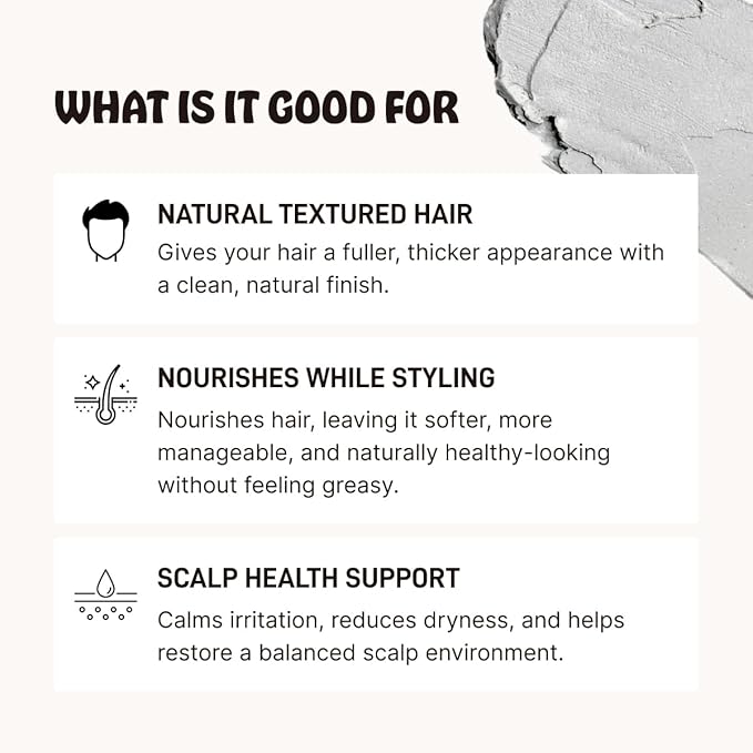 Earth Wave All Natural Tallow Hair Clay - Premium Hair Styling Clay - Organic Ingredients - Zero Toxins - American Made - Perfect for everyday use - Medium Hold & Natural Finish – 2.5 oz