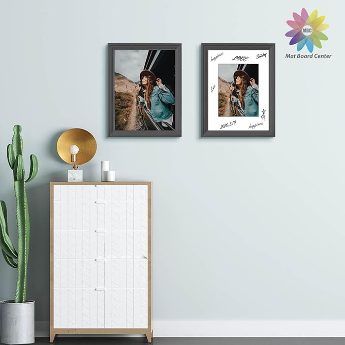 MBC Mat Board Center, 10 Pack 12x16 for 8.5x11 White Picture Mats Frame Mattes, Bevel Cut, Acid Free, 4-ply Thickness