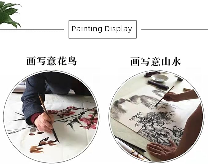 MEGREZ Roll Pack Thicken Calligraphy Xuan Paper for Chinese, Japanese, 35cm x 20m(13.8in x 65.6ft), Half Raw Ripe, White