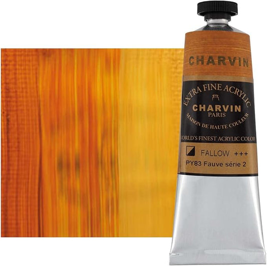 Charvin Extra Fine Professional Acrylic Paint - Fallow, 150ml Tube, Triple-Milled, Lightfast Pigments, Open Stock Artist Acrylic Paints in Nature-Inspired Hues