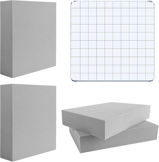 5 Pcs Moldable Foam Block - Grey, Acrylic Stamp Block, Dry Foam Stamp Pad for Sculpture, Modeling, DIY Arts and Handicrafts Projects