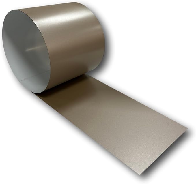 Eagle 1-24 Gauge KYNAR 500 Sheet Metal Flashing Rolls-10 FT Long-Heavy Duty-Commercial Grade-Roofing Flashing, Fascia Cover, Coping Cap-Multiple Sizes (24" x 10 FT, Champagne)