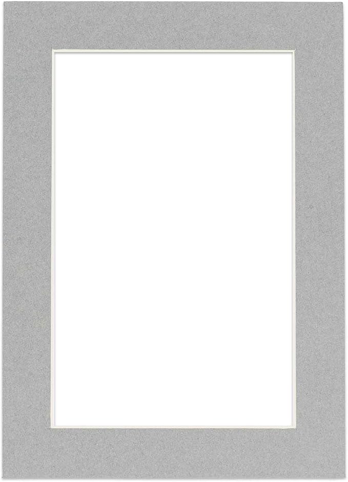 8x10 Mat for 6x8 Photo - Precut Mid Grey Picture Matboard for Frames Measuring 8 x 10 Inches - Bevel Cut Matte to Display Art Measuring 6 x 8 Inches - Acid Free ONE MAT