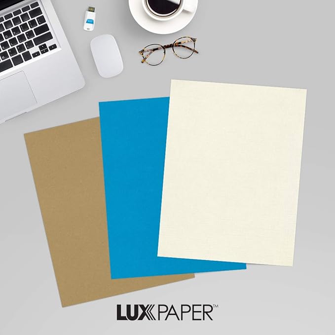 LUXPaper 8.5" x 11" Paper | Letter Size | Natural Linen | 80lb. Text | 1,000 Qty