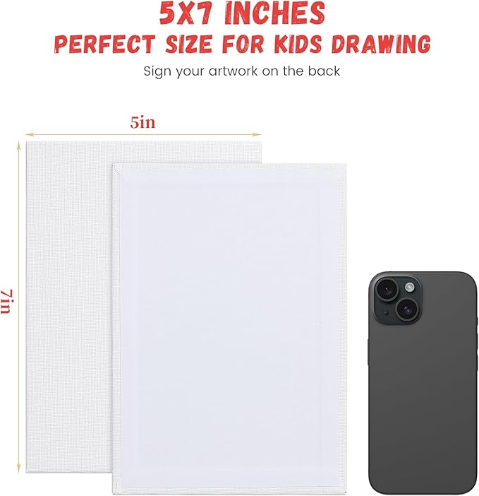Simetufy 28 Pack Canvas Boards for Painting 5 x 7 inch, Blank Canvas Panels- Gesso Primed Acid-Free 100% Cotton for Acrylics Oil Watercolor Tempera Paints