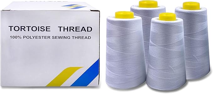 Tortoise 4 Cones of 3000 Yards Each Spool Thread for All Purpose, Serger, Overlock, Quilting, Sewing Machine - 100% Polyester, Light Purple