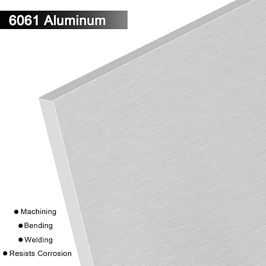6061 T651 Aluminum Sheet Metal 6 x 12 x 0.40 Inch Flat Plain Aluminum Plate Covered with Protective Film, Heat Treatable Rectangle 10MM Thick Aluminum Metal Plate for Industrial, Crafting