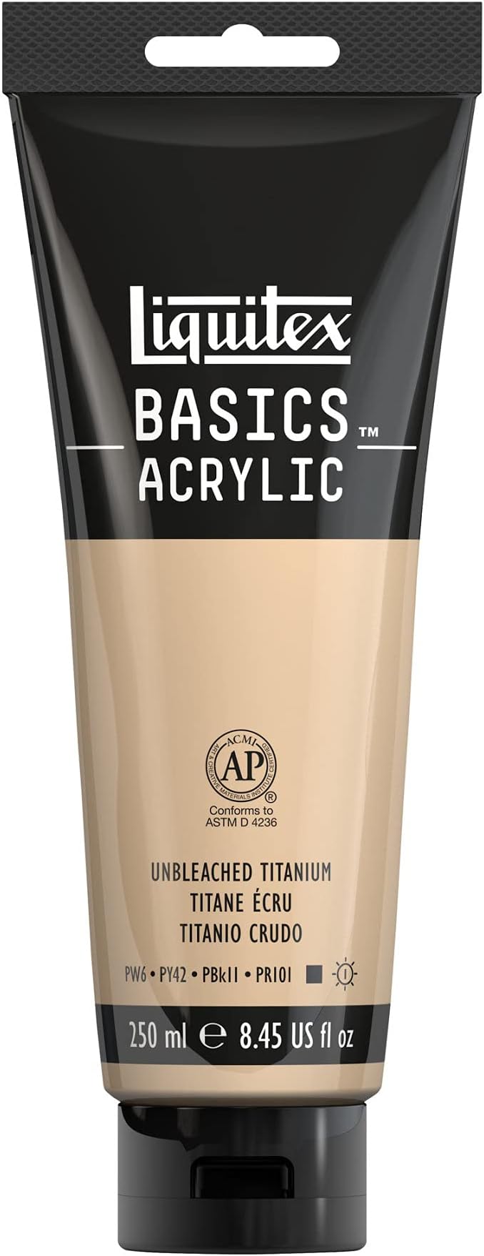 Liquitex BASICS Acrylic Paint, 250ml (8.5-oz) Tube, Unbleached Titanium