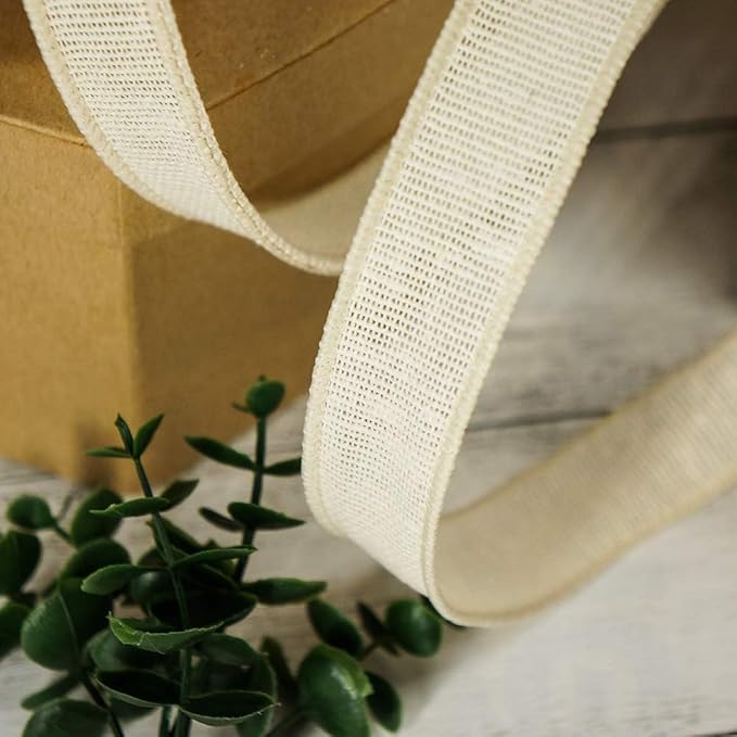 CT CRAFT LLC Ivory Canvas Wired Ribbon 2.5 Inch x 10 Yards for Christmas Home Decor Tree Topper Bow Gift Wrapping DIY Crafts Wreath Garland Easter Holiday