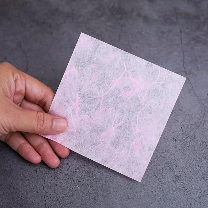 4" x 4" 50 Designs 50 Sheets Natural Fiber Tamarind Leaves,Banana Bark Mulberry Paper Sheets Art Tissue Washi Paper Design Craft Art Origami Suppliers Card Making (Mixed Colors,Tamarind Leaves etc.)