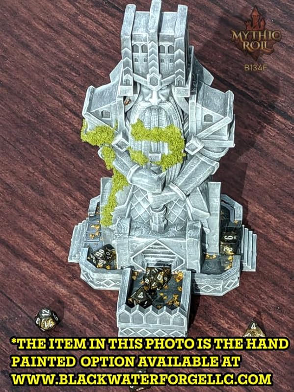 Dwarven 3D Printed Dice Tower - Baldur's Shrine by Unchained Games - Mythic Roll - Carve Your Fate in Stone with Ancestral Echoes and Valor! (02.) Blue)
