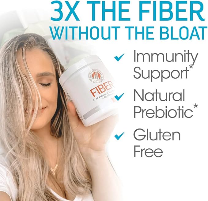 Tino High Fiber Supplement Powder - Non-GMO, Pre-Biotic, Water Soluble, Digestive Friendly, Powdered Mix - Add to Water, Juice, Shakes, Cereal & More (2 Canisters - 15.9 Oz. ea.)