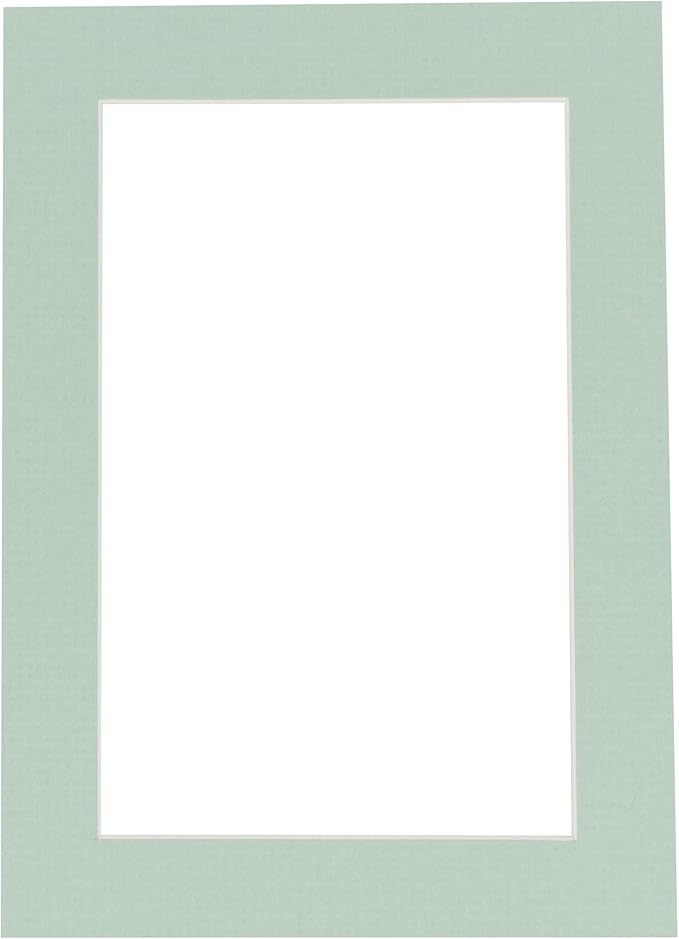 Pack of TEN 8x10 Mats Bevel Cut for 5.5x8.5 Photos - Acid Free Honeydew Green Precut Matboards For Pictures, Photos, Framing - 4-ply Thickness