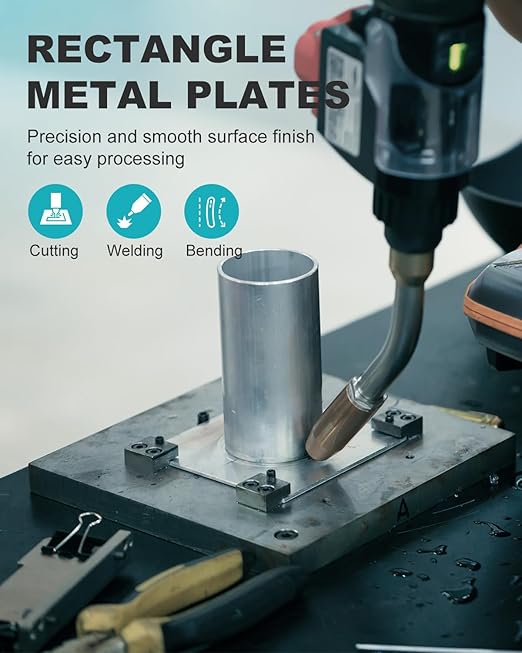 2 Pcs 18 Gauge Steel Sheets Metal Cold Rolled Steel Plate, 12" x 9" Weldable Metal Sheet for DIY Craft Projects, Industrial, Professional