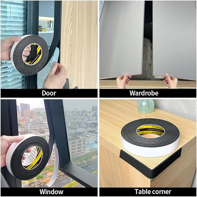 EVA Single-Sided Foam Tape, Single-Sided Sealing Strip Foam Pad Sponge Tape Window Weatherproof, Self-Adhesive Insulation Sealing Tape 2inX9.84FT