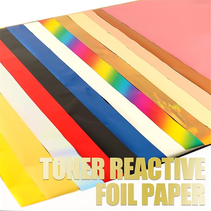 Briartw 20x29cm Hot Foil Paper 50 Sheets Pack Toner Reactive Foil Hot Stamping Foil Paper by Laser Printer and Laminator for Scrapbooking Craft Cardmaking DIY Album (Laser Gold, 100 Sheets)