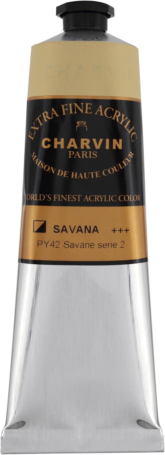 Charvin Extra Fine Professional Artist Acrylic Paint Colors, Nature Themed Hues, 150ml Savana