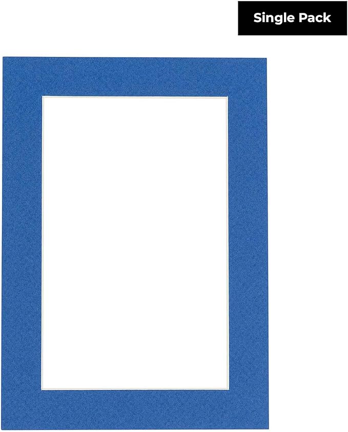 8.5x11 Mat Bevel Cut for 7x9 Photos - Acid Free Royal Blue Precut Matboard - For Pictures, Photos, Framing - 4-ply Thickness