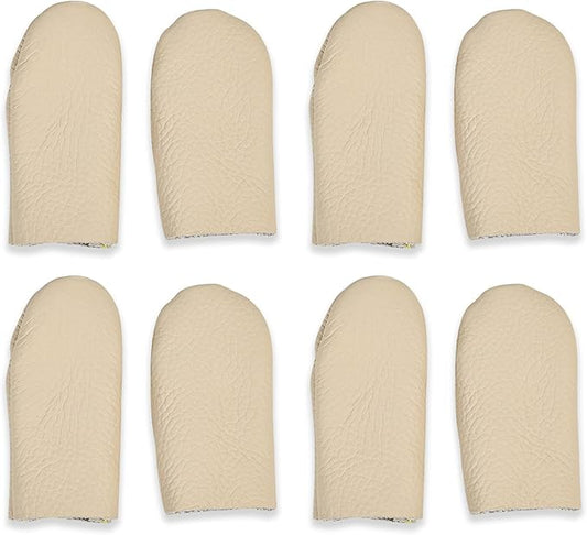 4 Pairs Leather Finger Protector Needle Felting Knitting Finger Thimble Guards Tools, Fingers Thumb Protector for Knitting Sewing Quilting Pin Needles Craft Accessories DIY Sewing Tools(Random Color)