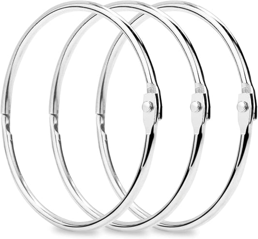 CooBigo 50 Pack Binder Rings, 2-1/2-Inch Metal Book Ring Holder for Loose Leaf, Index Cards, Flash Cards, Keychains - Silver