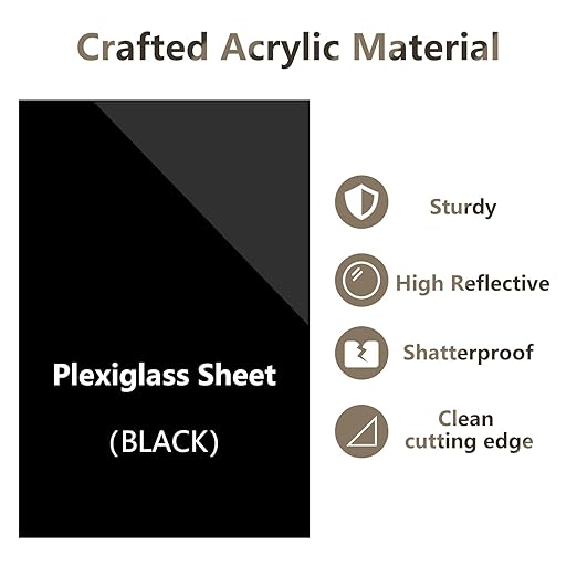 Egofine 4" x 6" Black Plexiglass Sheets 12 Pack 0.04 Inch Cast Acrylic Sheet Thick for DIY Craft Projects, Painting, Photography, Sign, Display Stand, Home Decor, Easy to Cut