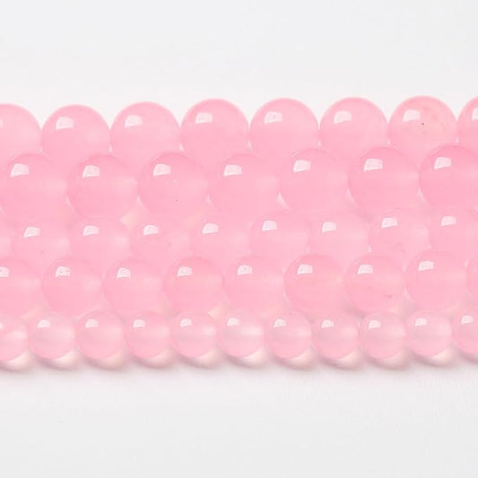 6mm 60pcs Natural Light Pink Chalcedony Stone Beads for Jewelry Making Energy Healing Power Stone DIY Bracelet Necklace Accessories 15" (6mm, Light Pink Chalcedony)