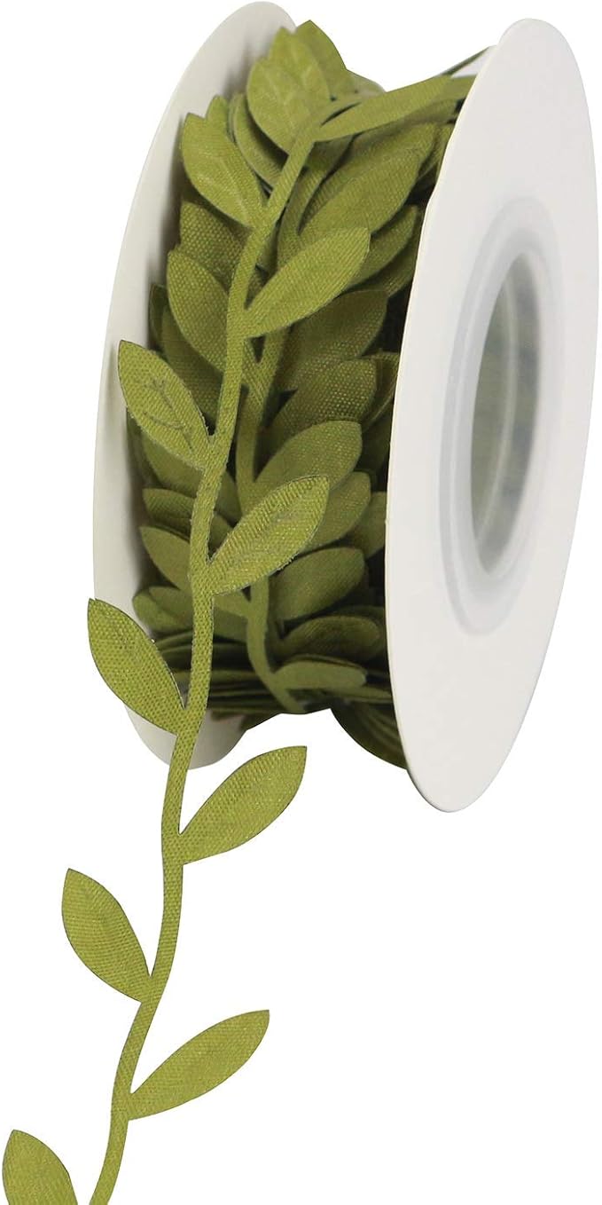 MEEDEE Leaf Trim - 1" x 20 Yards - Sage Green Ribbon for Leaf Wrapping Paper Sewing Craft Accessories Greenery Baby Shower Birthday Party Hemp Yarn Flowers Embellishments