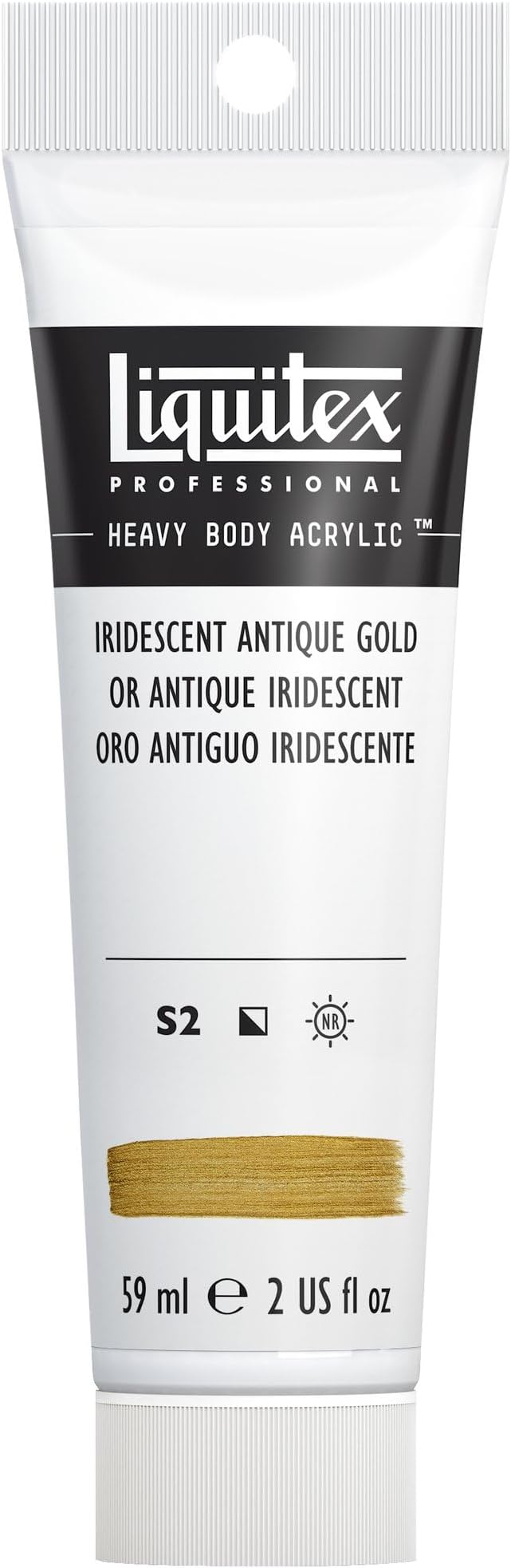 Liquitex Professional Heavy Body Acrylic Paint, 2-oz (59ml) Tube, Iridescent Antique Gold
